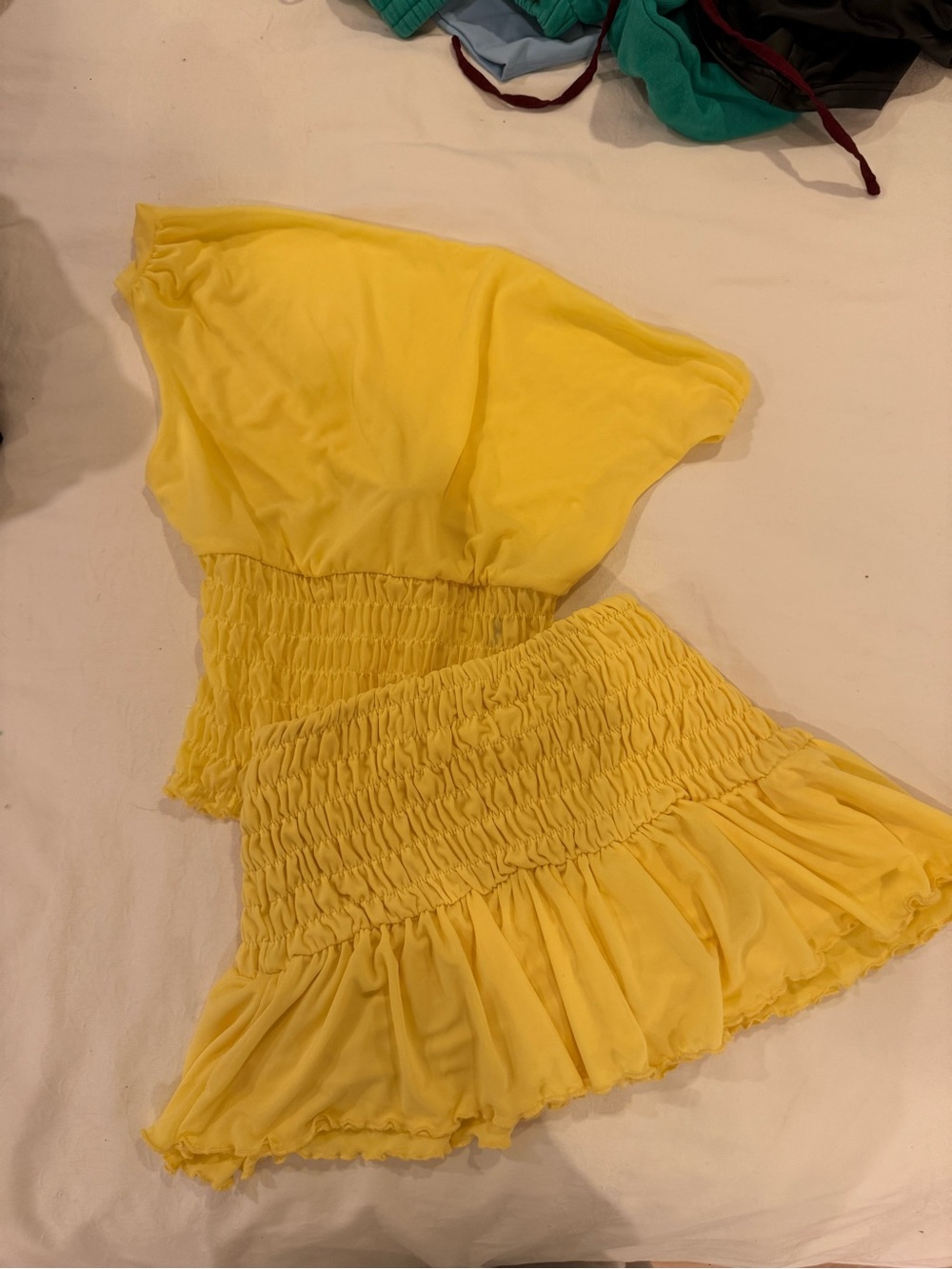 Yellow Mini Skirt set